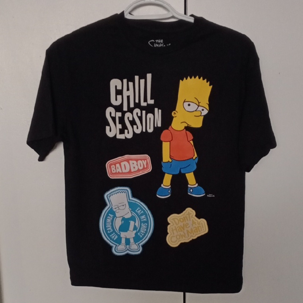 Chill Session Black Kids T-Shirt with Bart Design